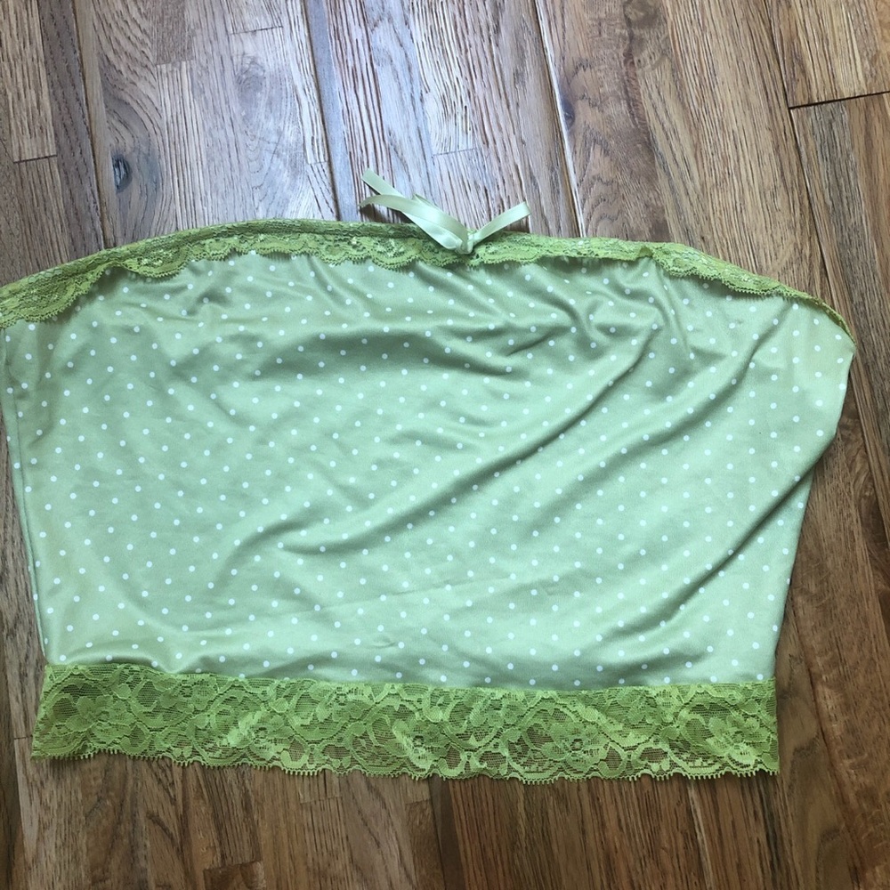 Polka dot green tube top